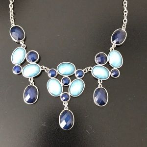 Blue and silver accent necklace
